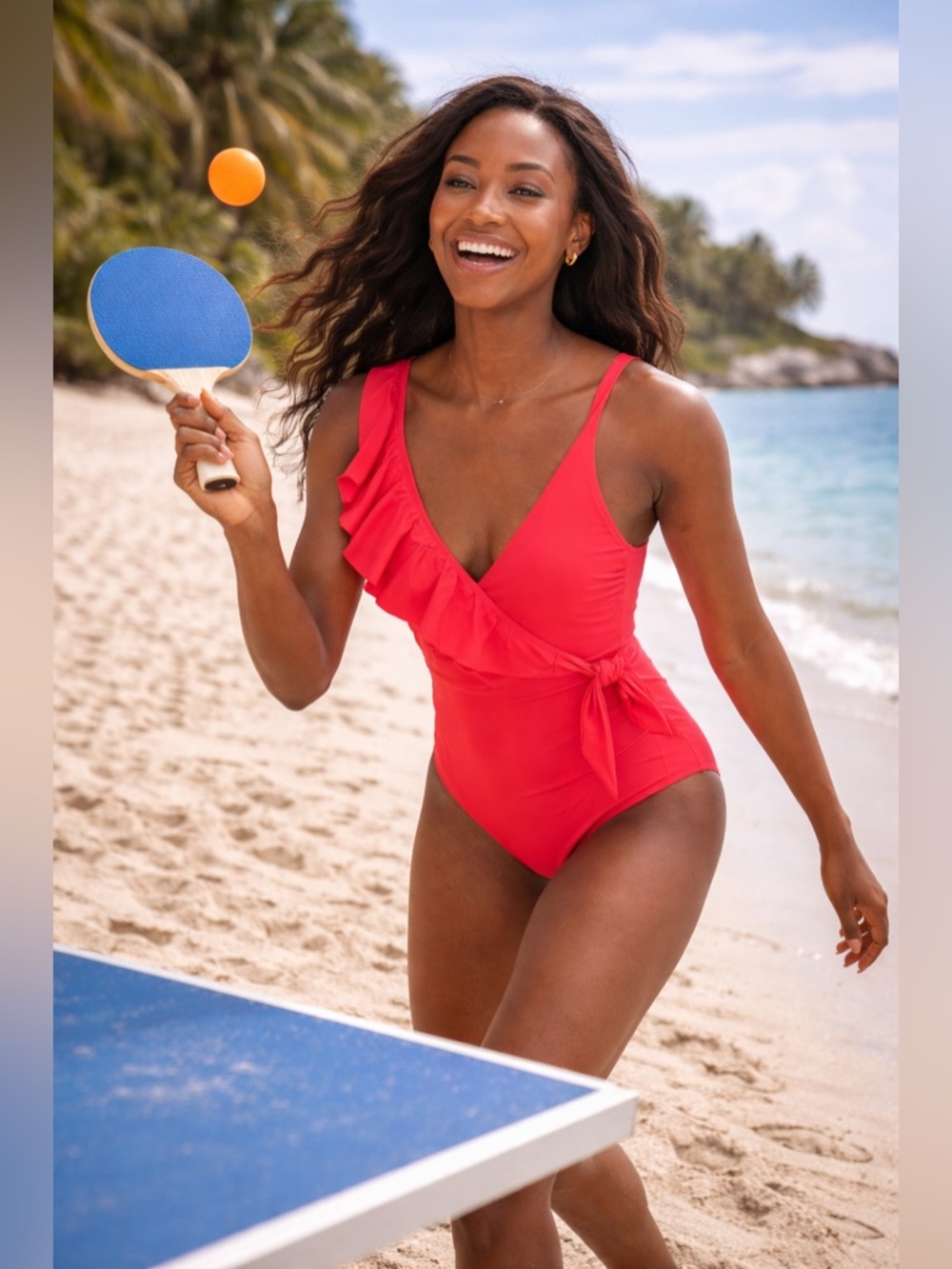 PROFILE BY GOTTEX V-Neck One Piece Swimsuit Size 14